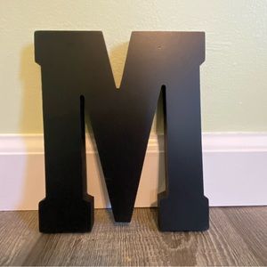Wooden “M” Wall Hanger in Black 5inx7in